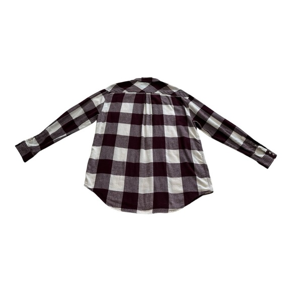 Aritiza | Wilfred Free Button Up Long Sleeves Checkered Flannel Burgundy Size L - Picture 4 of 11